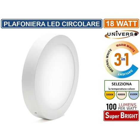 Plafoniera LED 18W 215mm Circolare Glow 4000K Bianco Naturale