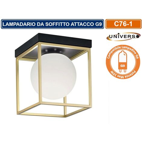 PLAFONIERA LAMPADARIO DA SOFFITTO STILE MINIMALISTA SFERA IN VETRO CON ATTACCO PER LAMPADINE G9