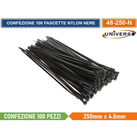 V-tac Confezione Da 100 Fascette Stringicavo Autobloccanti In Nylon 25 X 100 Mm Sku 11159 11160