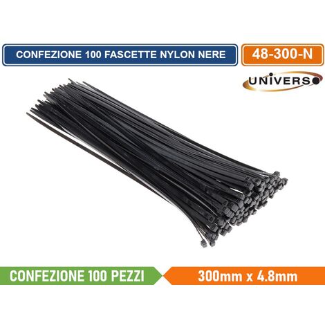 Set 100 Fascette Plastica Per Cablaggio 8,8 X 550mm Stringi Cavo Nere Etq90530n TrAdE Shop Traesio