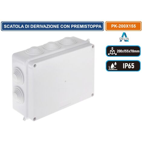 SCATOLA STAGNA DERIVAZIONE CON PASSACAVI 120X80X50 FAEG FG13414 SCATOLA STAGNA DERIVAZIONE CON PASSACAVI 120X80X50 FAEG FG13414