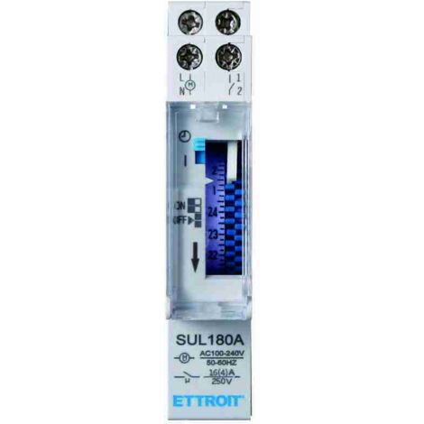 ETTROIT Timer Orario Meccanico DIN 16A temporizzatore 24ore 250V SUL180A luci, scale