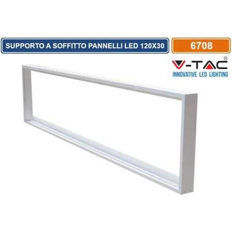 V-TAC SUPPORTO IN PLASTICA PER MONTAGGIO A SOFFITTO DI PANNELLI LED 120X30 BIANCO - SKU 6708