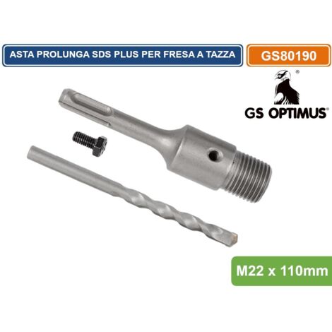 GS OPTIMUS GS80190 ASTA ALBERO PER FRESA PERFORATRICE A TAZZA 110MM  CON ATTACCO SDS PLUS M22