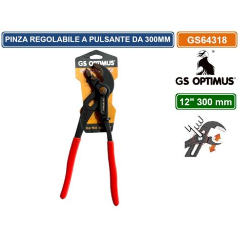 PINZA A PAPPAGALLO 300MM REGOLABILE PER TUBI CON PULSANTE DI REGOLAZIONE RAPIDA CROMO VANADIO