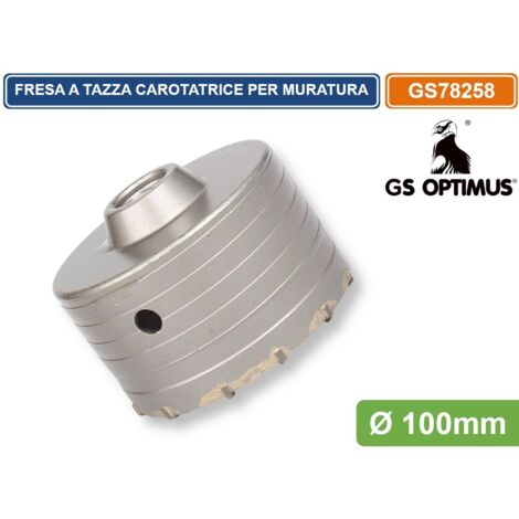 GS OPTIMUS GS78258 FRESA PERFORATRICE A TAZZA Ø 100MM M22 PER PIETRA CEMENTO CALCESTRUZZO