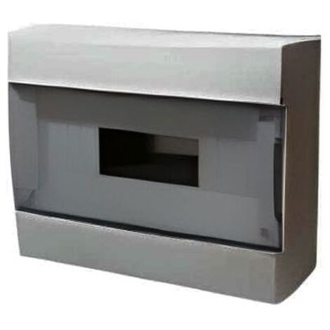 Centralino da parete 12 moduli grigio RAL 7035 con portello trasparente fumè 280x220x106mm IP40 FAEG - FG14412