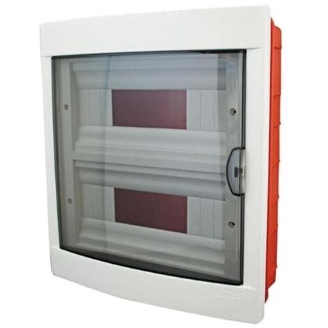 Centralino da incasso 24 moduli con cornice bianca e portello fumè 315x365x80mm IP40 FAEG - FG14324