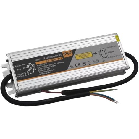 Trasformatore 24V 60W 100W 200W 300W IP67 per esterno impermeabile alimentatore per strip led  100w (1/5)