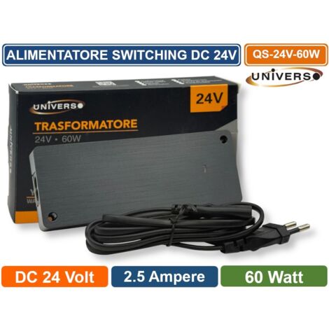 UNIVERSO QS-24V-60W ALIMENTATORE SWITCHING DC 24V 60W 2.5A 7 USCITE CON 1 INGRESSO SENSORE PER STRIP LED IP20