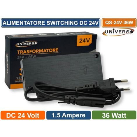 UNIVERSO QS-24V-36W ALIMENTATORE SWITCHING DC 24V 36W 1.5A 5 USCITE CON 1 INGRESSO SENSORE PER STRIP LED IP20