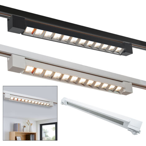 Faretto faro barra led 26W nero per binario monofase orientabile proiettore Bianco freddo