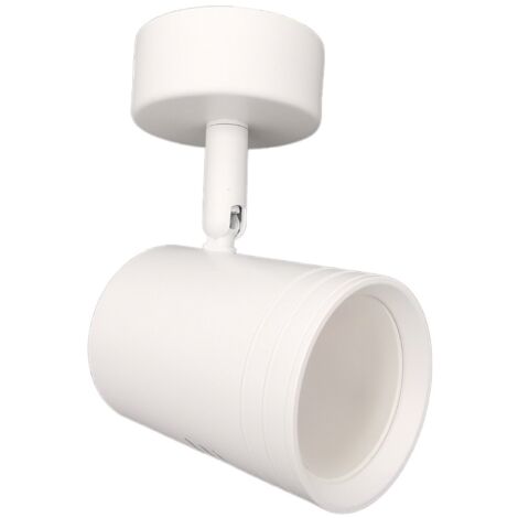Faretto proiettore orientabile da soffitto parete a cilindro con attacco per led GU10 bianco