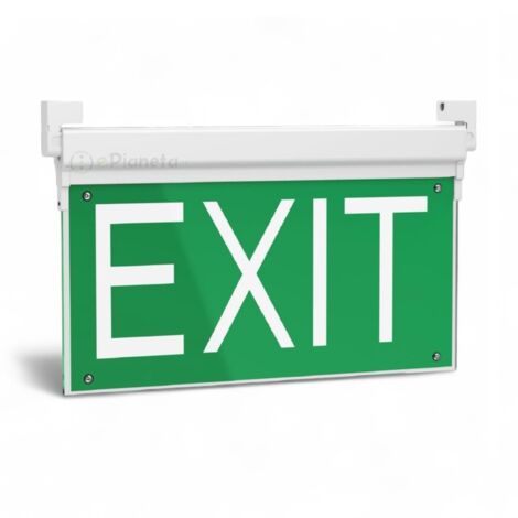 Lampada di emergenza uscita EXIT funzione SA SE segnapasso segnaletica sicurezza luce led (1/4)