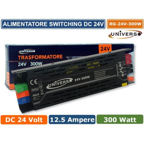UNIVERSO RG-24V-300W ALIMENTATORE SWITCHING DIMMER CON REGOLAZIONE LUMINOSITA' DC 24V 12.5A 300W IP20