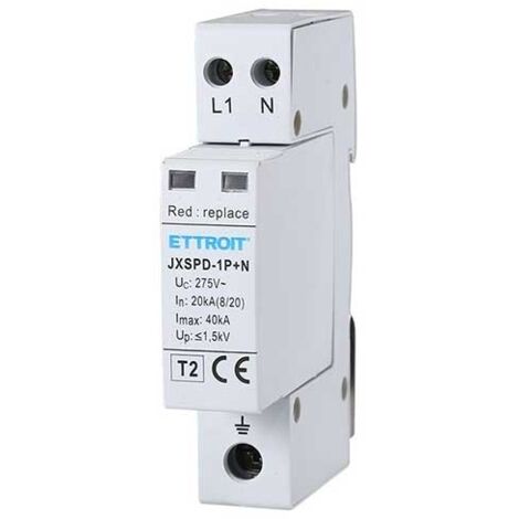 Scaricatore di sovratensione per impianti elettrici modulare 1P+N 20KA-40KA 275V Ettroit