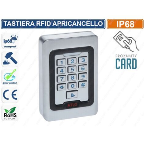 TASTIERA METALLO RFID APRICANCELLO SERRATURA A COMBINAZIONE TAG BADGE IP68