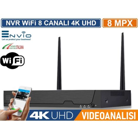 NETWORK VIDEO RECORDER NVR WIFI 8 CANALI 8MP 4K ULTRA HD ANALISI INTELLIGENTE P2P H.265AI (1/3)