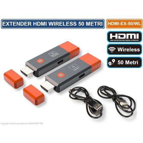 EXTENDER ESTENSORE WIRELESS HDMI-EX-50/WL 5.8 GHZ DISTANZA MAX 50 METRI FULL HD 1080P