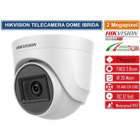 HIKVISION DS-2CE76D0T-ITPF TELECAMERA DOME IBRIDA 4IN1 TVI/AHD/CVI/CVBS 2 MEGAPIXEL 2.8MM OSD IP67