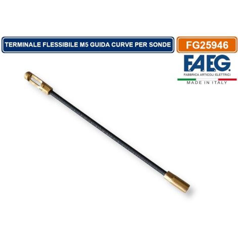FAEF - FG25946 TERMINALE TESTA FLESSIBILE GUIDA CURVE FILETTATA M5 PER SONDE IN ACCIAIO TONDE PA