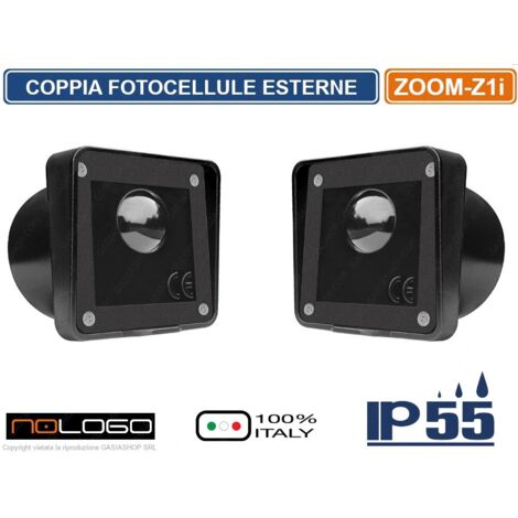 COPPIA FOTOCELLULE INFRAROSSO SINCRONIZZATE DA INCASSO DIAMETRO 60 MM PORTATA 30M ZOOM-Z1I AUTOMAZIONE CANCELLO DA ESTERNO IP55