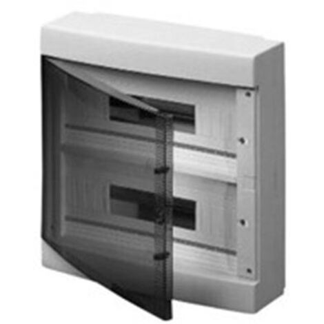 Centralino da parete 36 moduli grigio RAL 7035 con portello trasparente fumè 380x380x150mm IP40 FAEG - FG14436