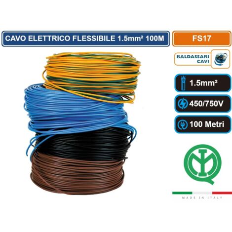 MATASSA 100 METRI CAVO ELETTRICO FLESSIBILE CONDUTTORE 1.5MM² - COLORE STRUTTURA:GRIGIO