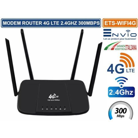 MODEM ROUTER WIRELESS 4G LTE  2.4GHZ 300MBPS 4 ANTENNE CON SLOT NANO SIM