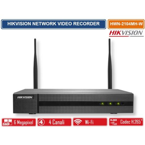NVR WIRELESS WIFI 4 CANALI 4 MPX H.265+ UTP ONVIF HIKVISION (1/5)