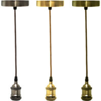 LAMPADARIO PORTALAMPADA A SOSPENSIONE VINTAGE BRONZO PER LAMPADINE E27