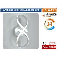 Applique Moderno a LED Lampada da muro Parete 13W simbolo Infinito 1170 Lumen