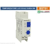 INTERRUTTORE TEMPORIZZATORE LUCI SCALE ELETTRONICO 1M MONTAGGIO SU BARRA DIN 16A