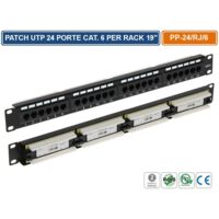 PANNELLO PATCH CAT6 UTP 24 PORTE PER ARMADIO RACK 19"