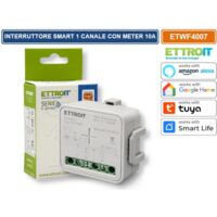 ETTROIT ETWF4007 MODULO INTERRUTTORE RELÈ SMART TUYA WI-FI 1 CANALE ON/OFF 10A COMPATIBILE CON AMAZON ALEXA E GOOGLE HOME