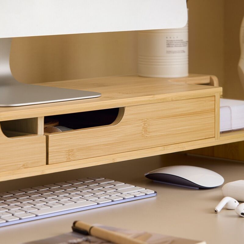 Soporte Para Monitor Y Ordenador Portátil Elevador De Pantalla Con 2 Cajones Bbf06 N Sobuy Es 87731674