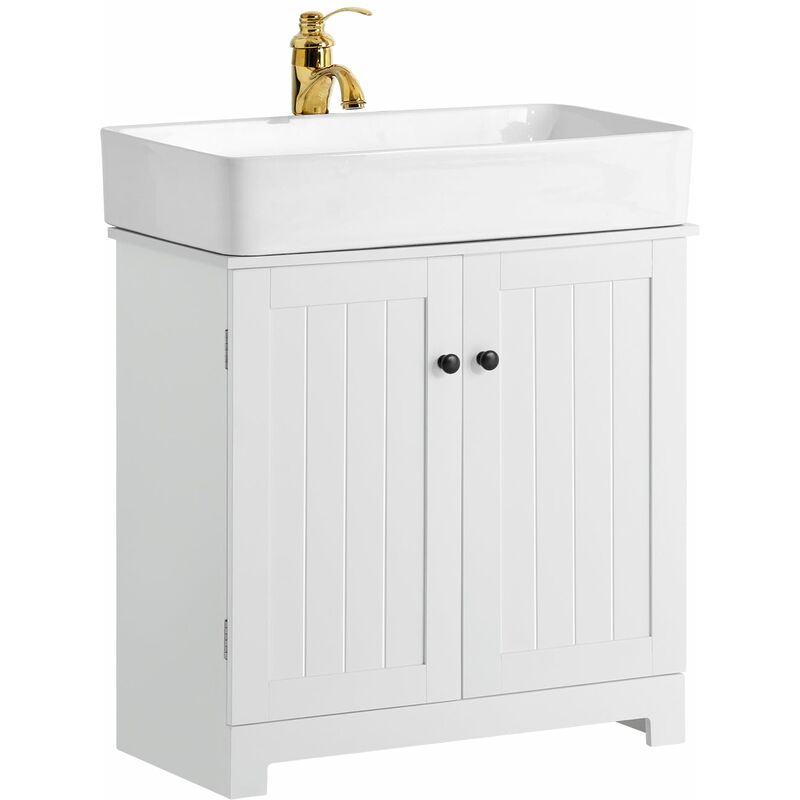 Mueble para Debajo del Lavabo con Pie,Armario de Baño con 2 Estantes,60 x 30 x 60cm Blanco BZR18-W SoBuy ES