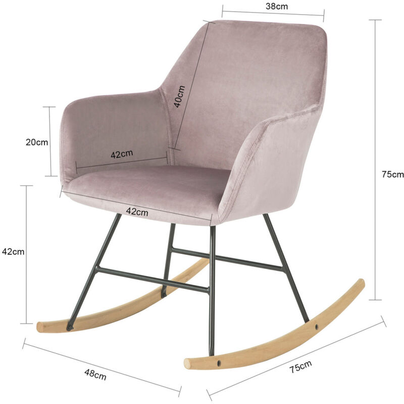SoBuy SoBuy Silla de Relax Mecedora Balancín Butaca Madera Bolsa Revistas FST18-DG,ES 