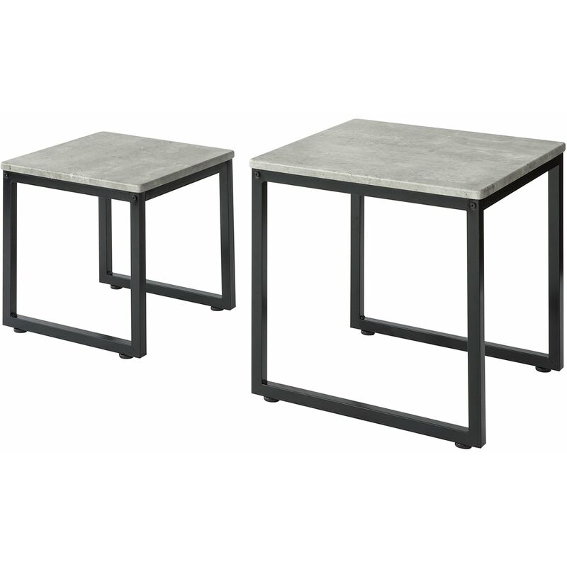 Mesa Nido de salón Set de 2 mesas auxiliares Mesitas Gris+Negro GrisFBT42-HG SoBuy ES