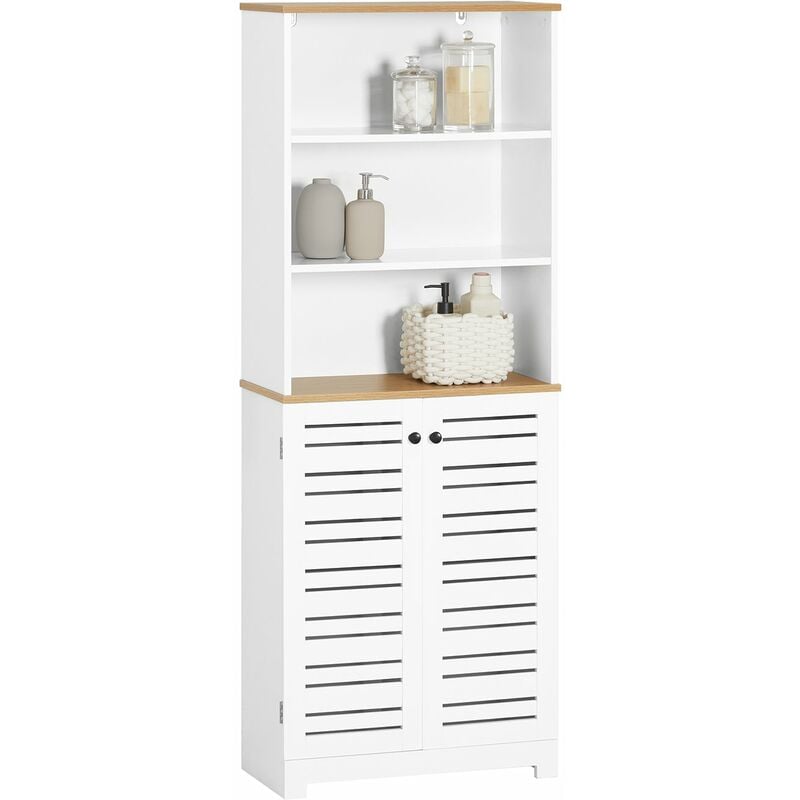 Sobuy Bzr44w Mueble columna de baño armario para con 5 estantes blanco medidas 60x30x160cm 60x30x160 h160cm