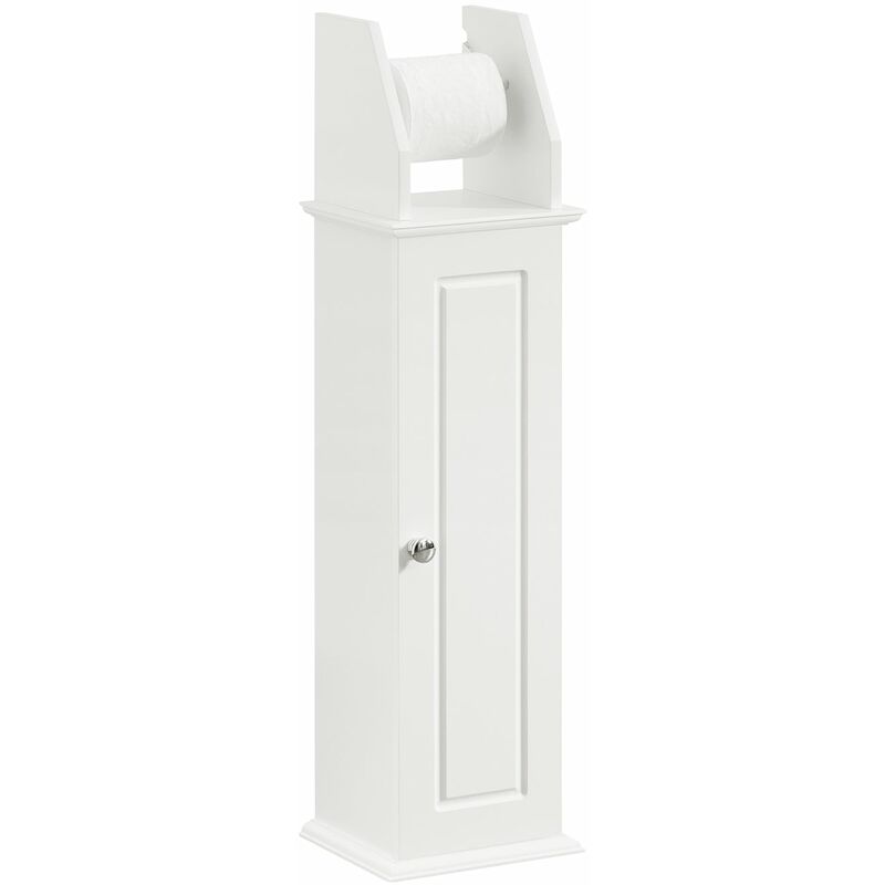 Soporte para Papel Higiénico Mueble de Baño Soporte para Escobilla de Baño Mueble de Baño de Pie 20 x 18 x 79 cm Blanco BZR53-W SoBuy ES