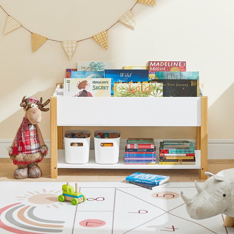 Librería para Niños Organizador de Juguetes Infantil Multifuncional con 5  Estantes Gris y Verde 90 x 30 x 82 cm KMB89-HG SoBuy ES