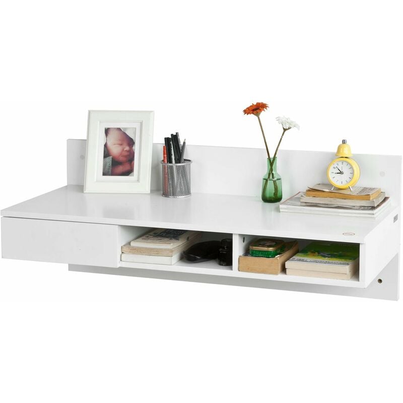 Mesa de Ordenador Armario de Pared Mesa de Escritorio MDF Blanco,FWT30-W SoBuy ES