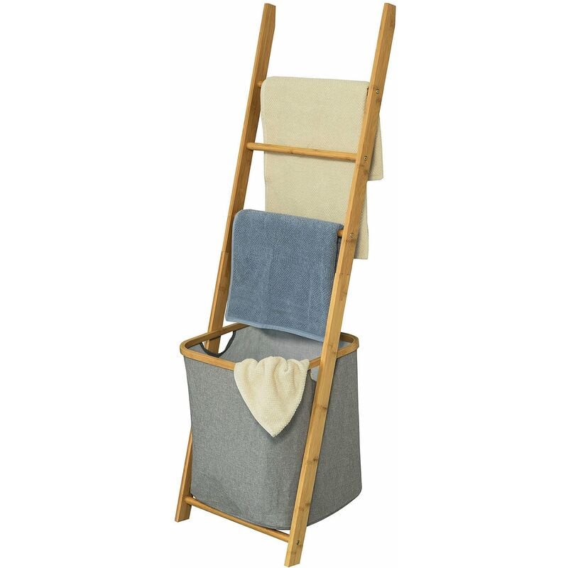 Estantería de baño con cesta para ropa y tres toalleros,H140 cm,FRG263-N SoBuy ES