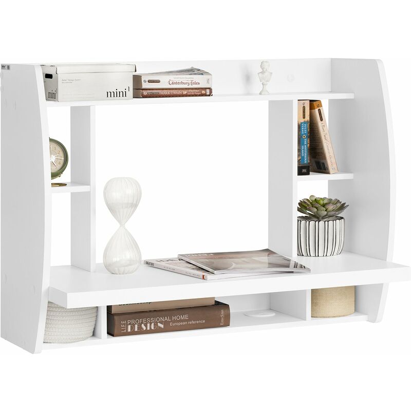 Mesa de Ordenador Armario de Pared, Mesa de Escritorio de la Computadora Tabla, Blanco FWT18-WSoBuy ES