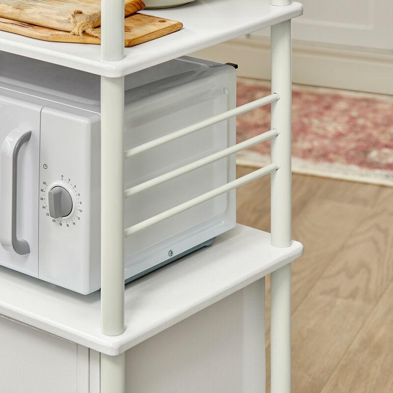 Cocina de la SoBuy carrito con lado estantes cesta extraíble, FKW12-W  blanco