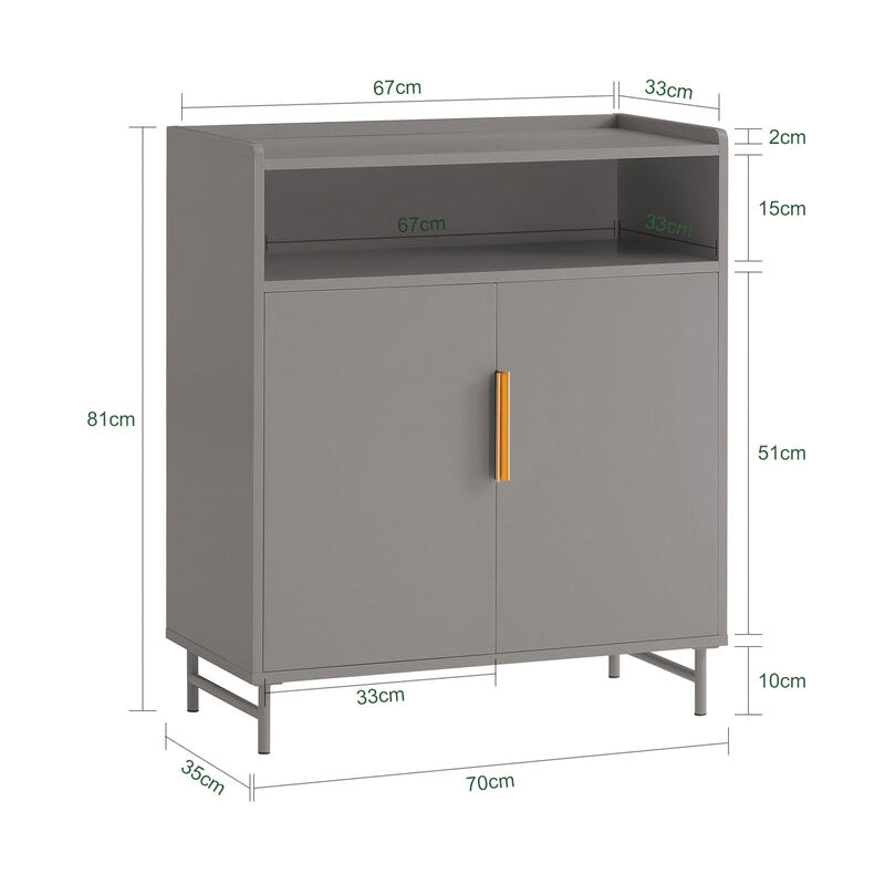 Aparador Entrada Recibidor con Puerta de Vidrio,2 Cajones y Balda Ajustable  80 x 35 x 90 cm Blanco FSB68-W SoBuy ES