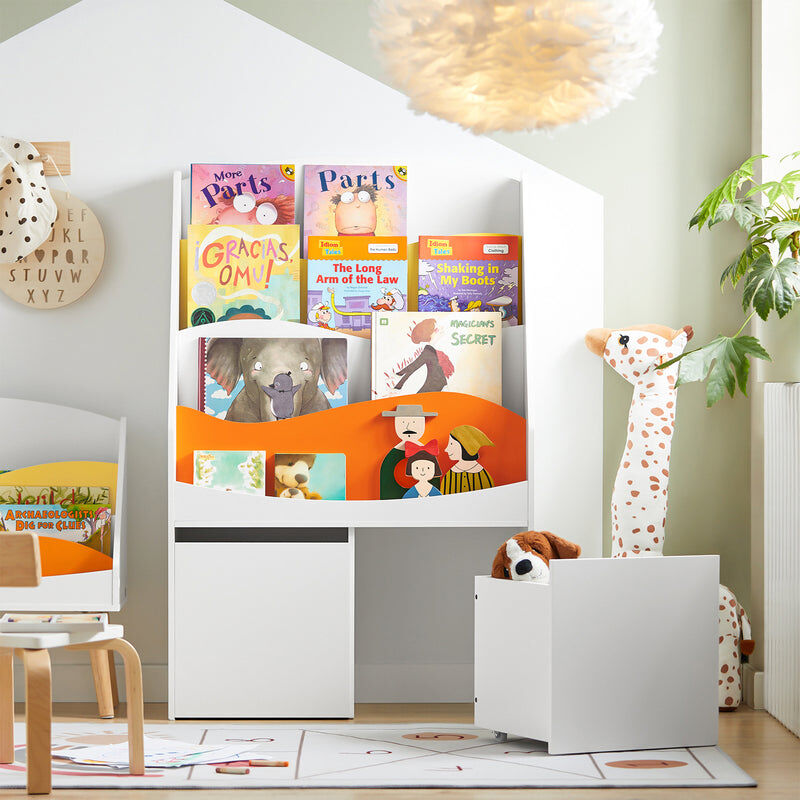 Estantería Infantil de Juguetes y Libros Librería Infantil con 2 Cestas 70  x 40 x 78 cm KMB53-W SoBuy ES