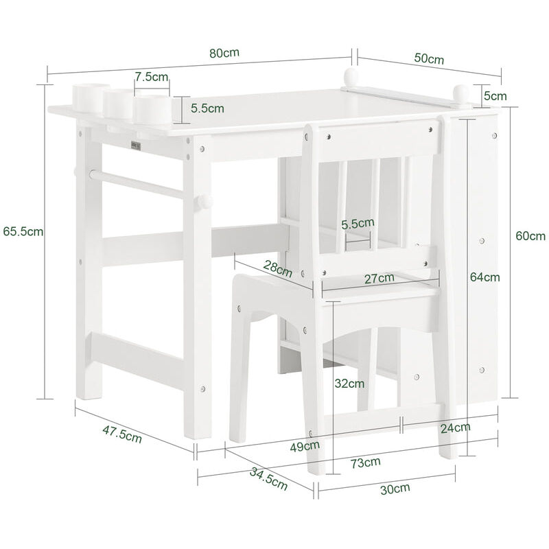 Silla de Comedor con Respaldo Silla Infantil Silla de Madera para Salón,  Escritorio, Oficina 44,5 x 61 x 86 cm Marrón HFST01-BR SoBuy ES