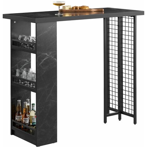 Mesa Alta de Bar Mesa alta de comedor con 3 Baldas 120 x 50 x 105 cm FWT100-SCH SoBuy ES